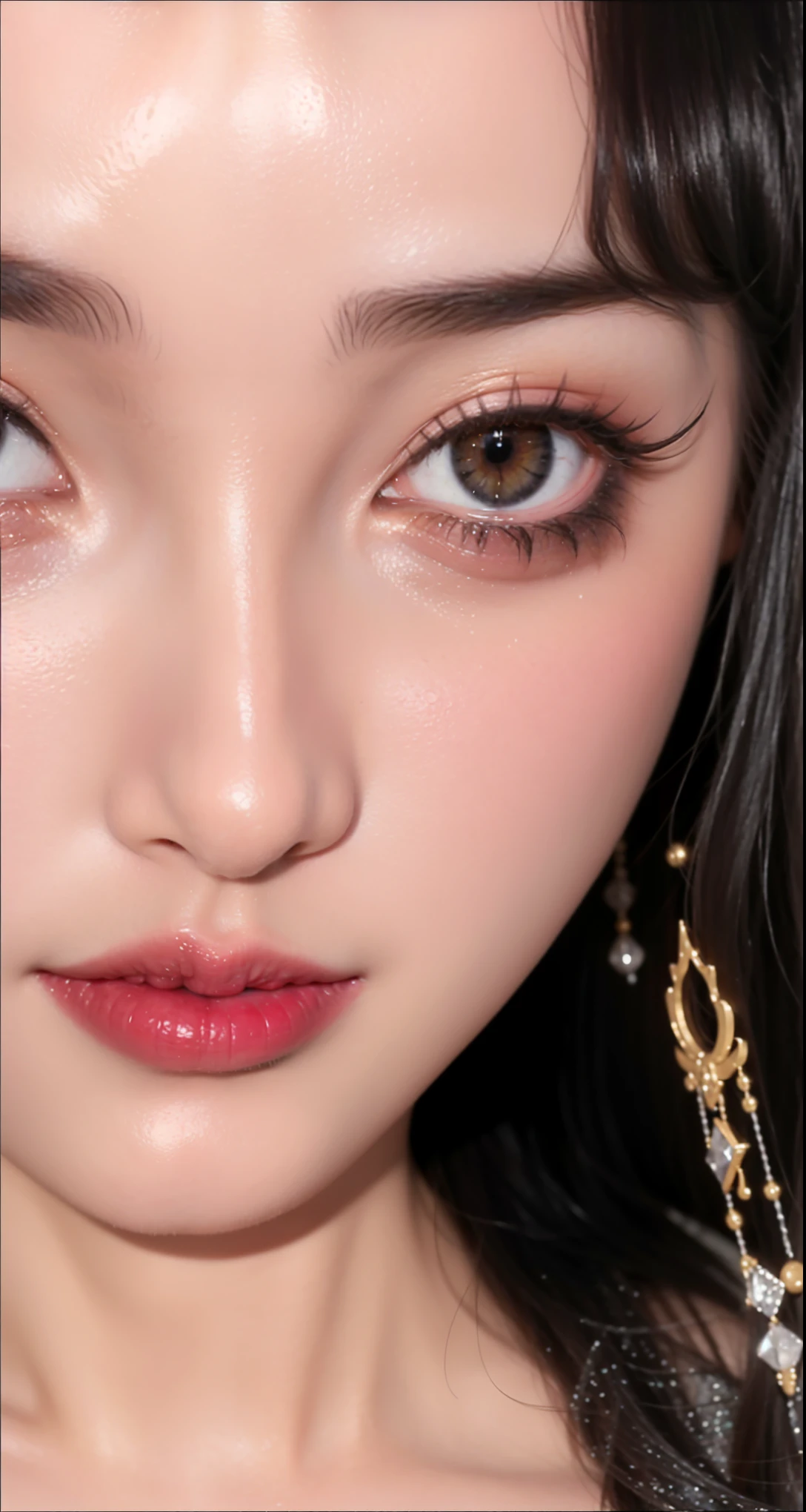Very detailed, Delicate face, Realistic style, Stock Photography , rich and colorful, Surrealism, Realistic textures, Dramatic Lighting, Distiller 800 (8K, original photo, Better quality, masterpiece: 1.2), Very detailed, (Extremely delicate skin: 1.2), 8K Ultra HD, SLR camera, Soft Light, high quality, 冰冻Queen,, snow castle,Blue pupils,Apply red lipstick,Queen,Gorgeous clothing,gem, diamond, Gold Jewelry,Printed lace