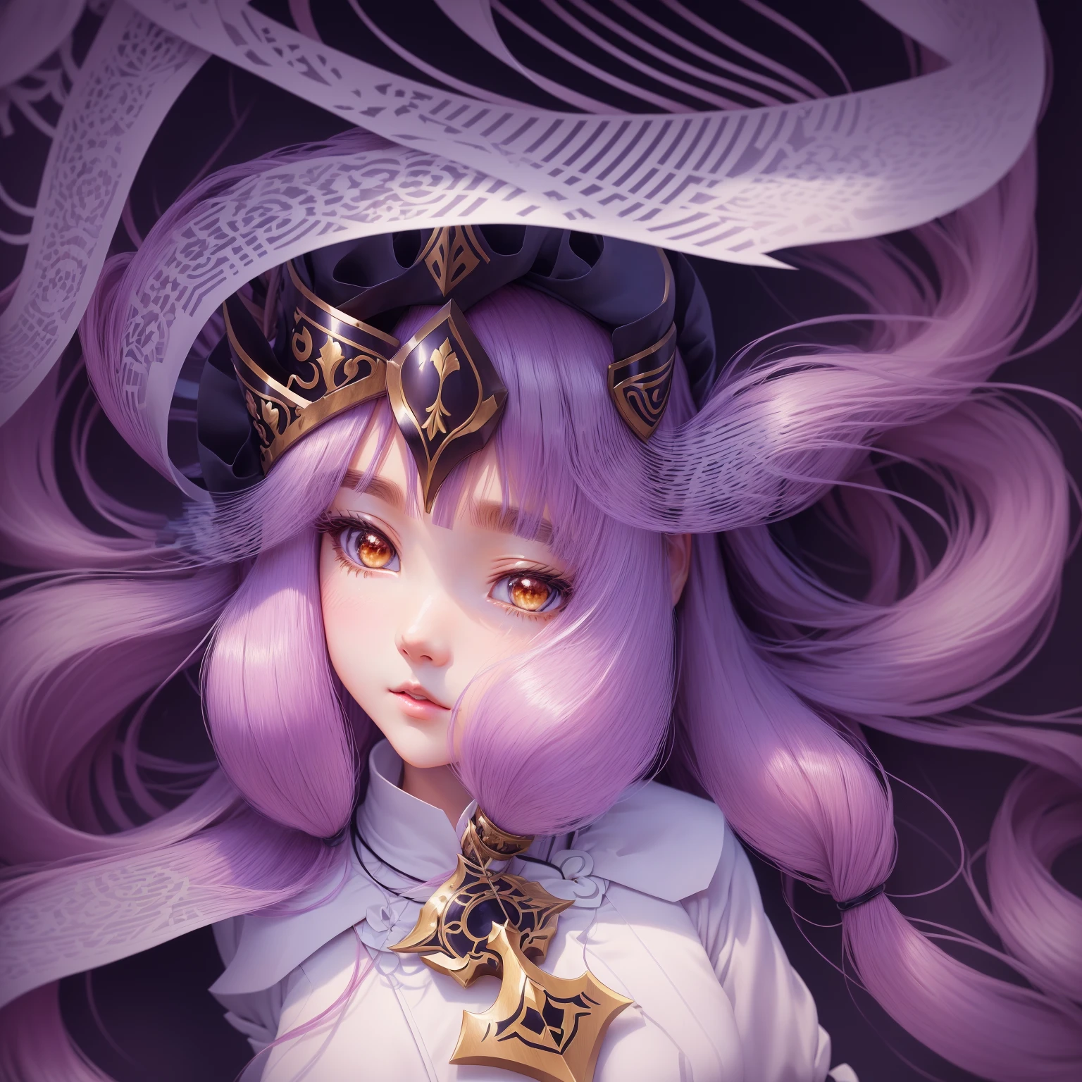 Long-haired anime girl wearing a crown and a white shirt, Anime cute art style, I will also draw the fan, Cute girl anime visual, Portrait of the Knights of the Zodiac, Anime Goddess, Portrait of a magical girl, Ayaka Genshin Impact, Ink art animation , Zerochan art, Detailed digital anime art, Cute anime girl portrait, detailed key anime art