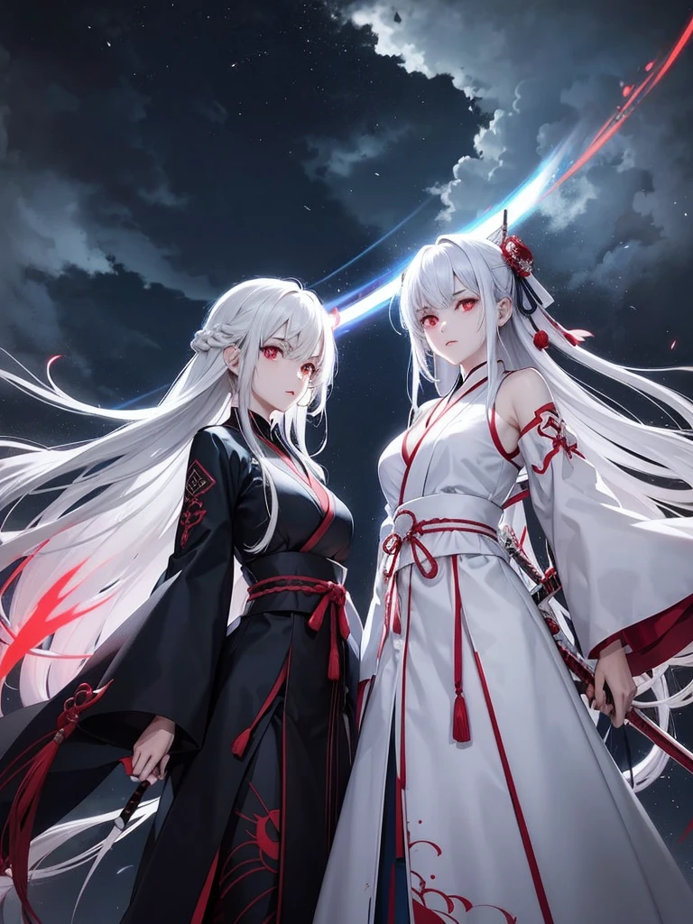 Red moon in the background Possession of a Japan sword Eyes glow red