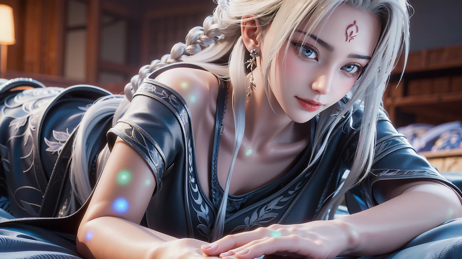 A beautiful young woman,Wearing pajamas,Lying on the bed,barefoot,Wearing a dress,Lie flat on your bed,Cross-legged,Full body shot,(Best picture quality,4K,8k,high-definition,excellent work:1.2),Ultra Detail,Delicate eyes,Delicate lips,Extremely detailed face and eyes,Long eyelashes,Natural light,Warm colors,Soft Focus,Chiaroscuro,Deep scene