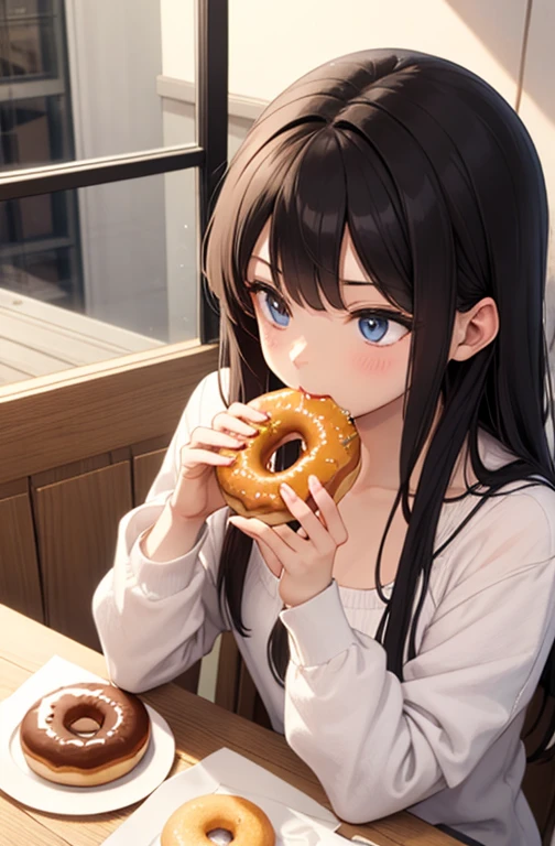 Eating a donut