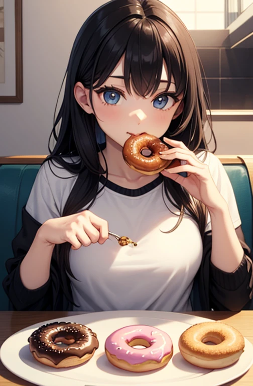 Eating a donut Eating a donut