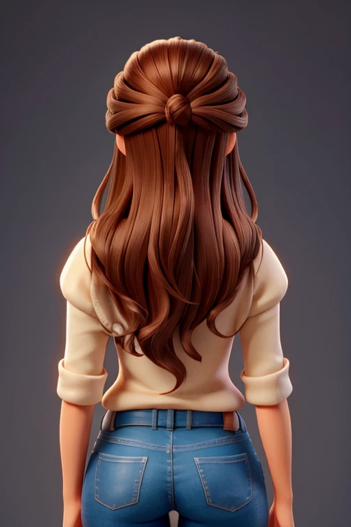 woman Back view Brown Hair straight beautiful cute tall