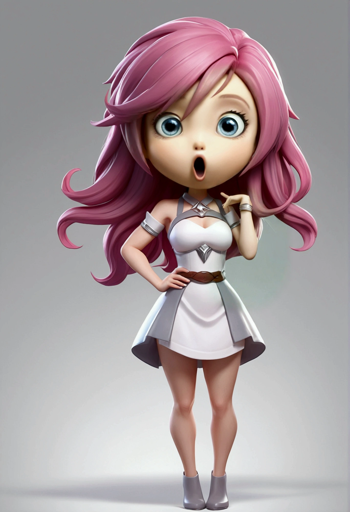 surprised expression with hand over mouth