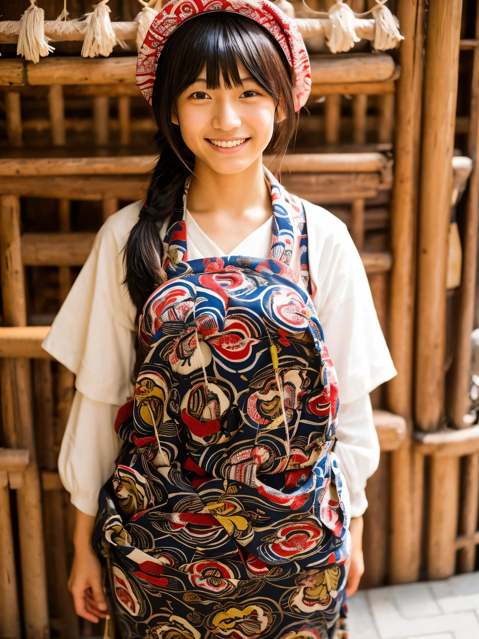 A very cute face like an idol、A young-looking 20-year-old woman、A kind smile、Wearing a Japan yukata、((Faithful Yukata Appearance))、(Full body)