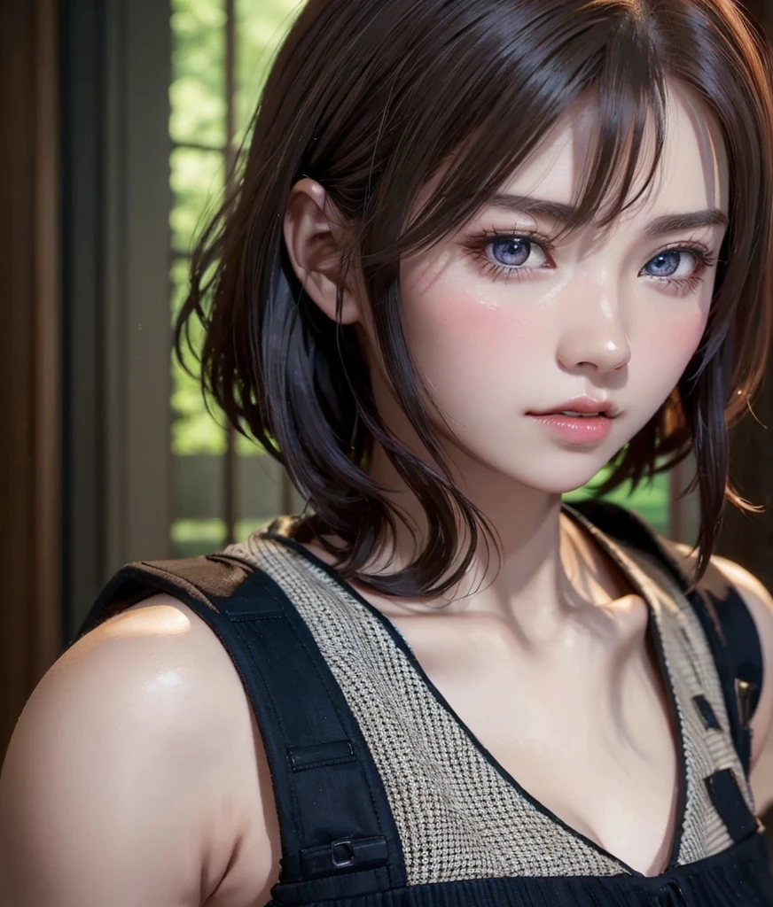 Digital portrait of gorgeous Japan short-haired woman, Beautiful face, Convoluted, Cinematic, Realistic epic, unreal enginee 5, Gorgeous, Incredible color grading, Trending on ArtStation, Photography,