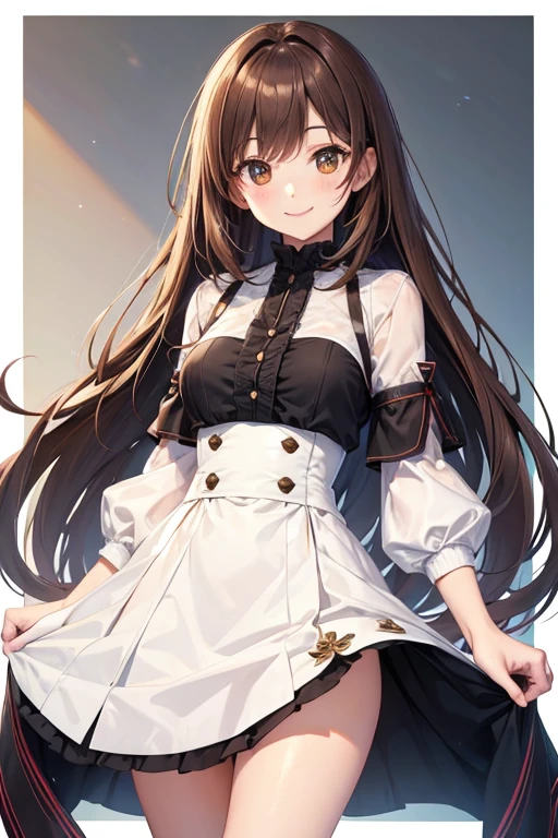 woman　Brown Hair　straight　cute　tall　smile