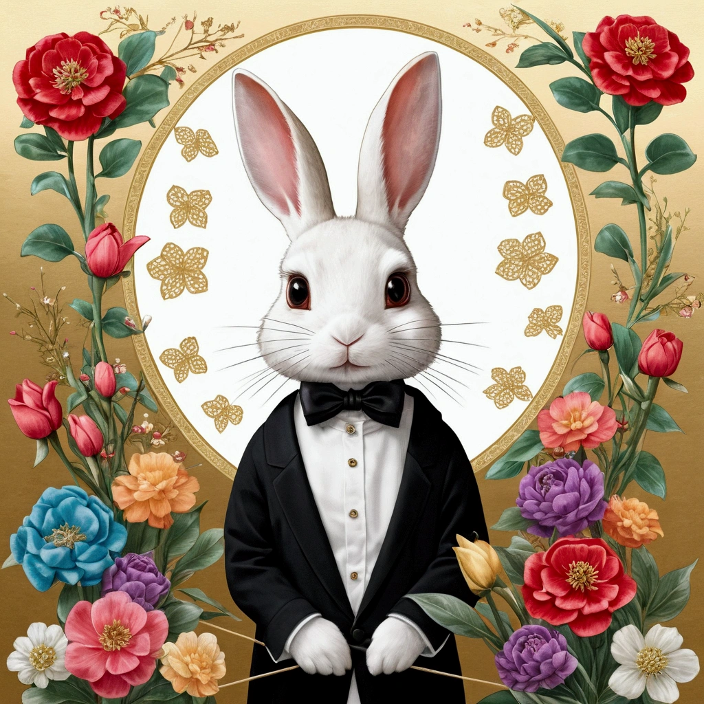 Collage Design、Sticker design、Seal Design、Evenly spaced、There is some space between the design、Cute rabbit、(((花の代わりにribbonにして)))、ribbonの額縁、レースのribbonをつけている、Different rabbit、Change the pose、Fantasy、antique、Sewing tools、ribbon、Bow knot、たくさんのribbon、antiqueデザイン、Lots of rabbits、Large eyes、Your eyes are sparkling、
