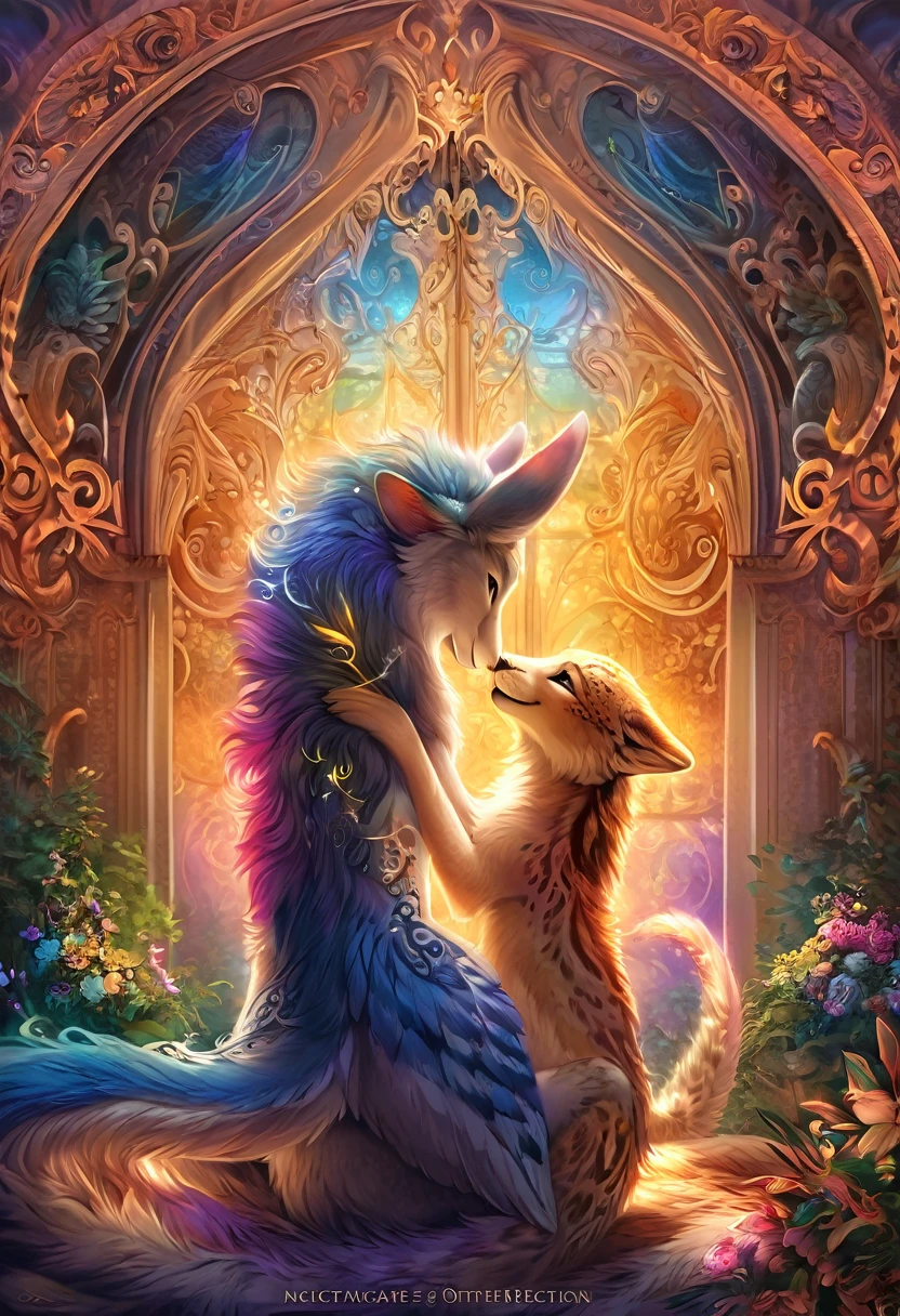 masterpiece, best quality, novel illustration, highres, sparkling beauty of exotic animals, furry friends, magical creatures, tender smiles, enchanting expressions, irresistible charm, elegant attire, mysterious aura, sensual allurement, magical realm, dreamy worlds, otherworldly scenes, whimsical adventures, lively characters, colorful background,intricate patterns, golden lights, shimmering reflections, wonderful storytelling, exciting suspense, dramatic tension, emotional impact, captivating imagination, unforgettable experience, mesmerizing visuals, breathtaking scenery,
enchanting romance, intense passion, heartfelt emotions, intimate moments, tender exchanges, sweet whispers, innocent blushes, sultry gazes, passionate embraces, romantic gestures, charming encounters, playful teases, dazzling charms, daring temptations, intoxicating pleasures, erotic undertones, seductive allurements, tantalizing glances, sizzling hot chemistry, electrifying moments, thrilling sensations, delightful surprises, exhilarating thrills, unforgettable experiences, mesmerizing visuals, captivating imagery, spellbinding atmosphere, immersive world, magical realism, otherworldly settings, unique perspectives, stunning artistry, exceptional craftsmanship, high-quality production values, breathtaking cinematography, exceptional attention to detail, meticulous care, precise execution, extraordinary finish, awe-inspiring magnificence, enchanting tale,