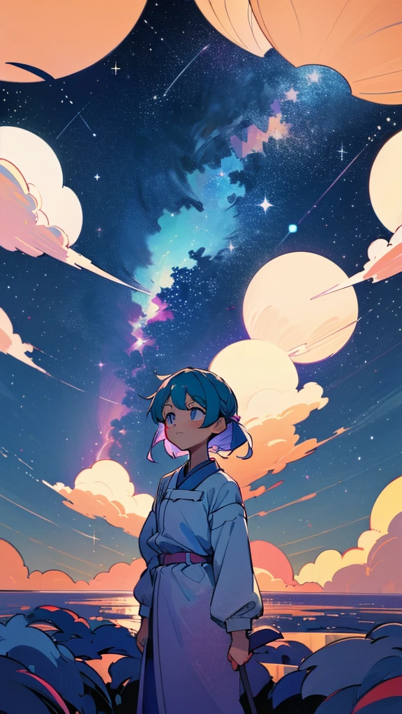 Description: 夜空やstar空の静かな雰囲気を感じさせる画像。 Prompts:
1.Scene: 広がるstar空の下に広がる静かな風景。Forests and lakeountain々I can see。
2.Sky: 満天のstar空、star々is sparkling。流れstarがいくつか見えると良い。
3.Lighting: The soft moonlight gently illuminates the landscape。Not too dark、Maintain a quiet atmosphere。
4.Color Palette: Based on deep blue and purple、starや月の光は白や淡い黄色。
5.Additional Elements: 遠くに小さな街の明かりI can seeと、Feeling even more relaxed。湖や水面にはstar空が
映り込んでいると美しい。
6.Overall Mood: Gives a sense of calm and serenity、A soothing image。