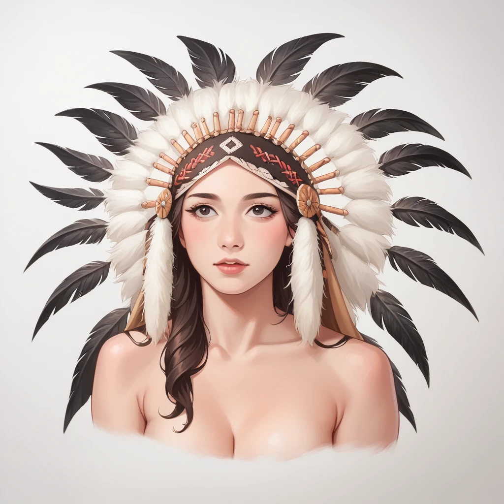 Score_9, score_8_up, score_7_up, source_anime, masterpiece, best quality, upper body, portrait,beautiful, (white background),  BREAK, Inuit Woman, BREAK,  parka,