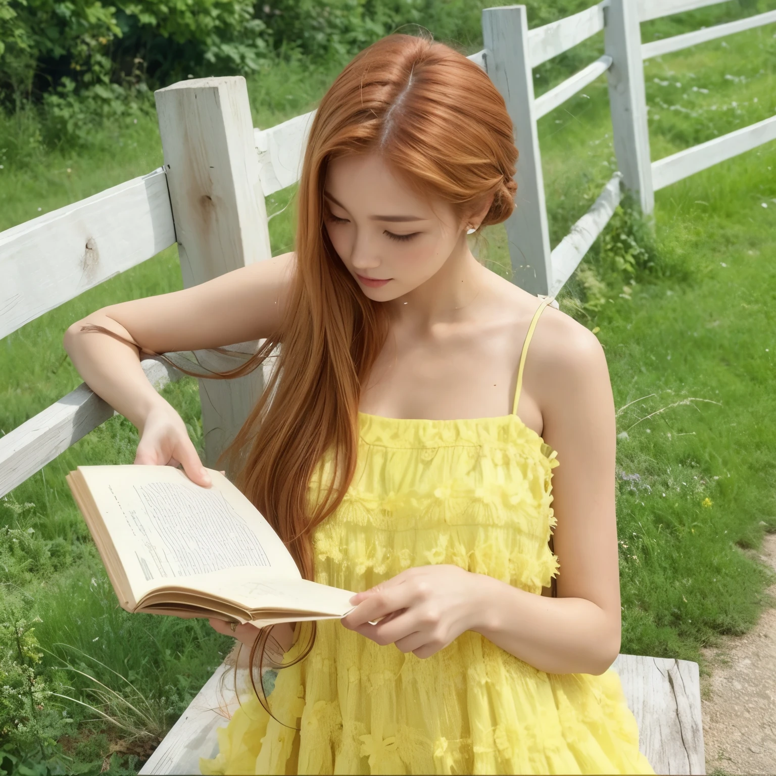 woman with honey colored hair