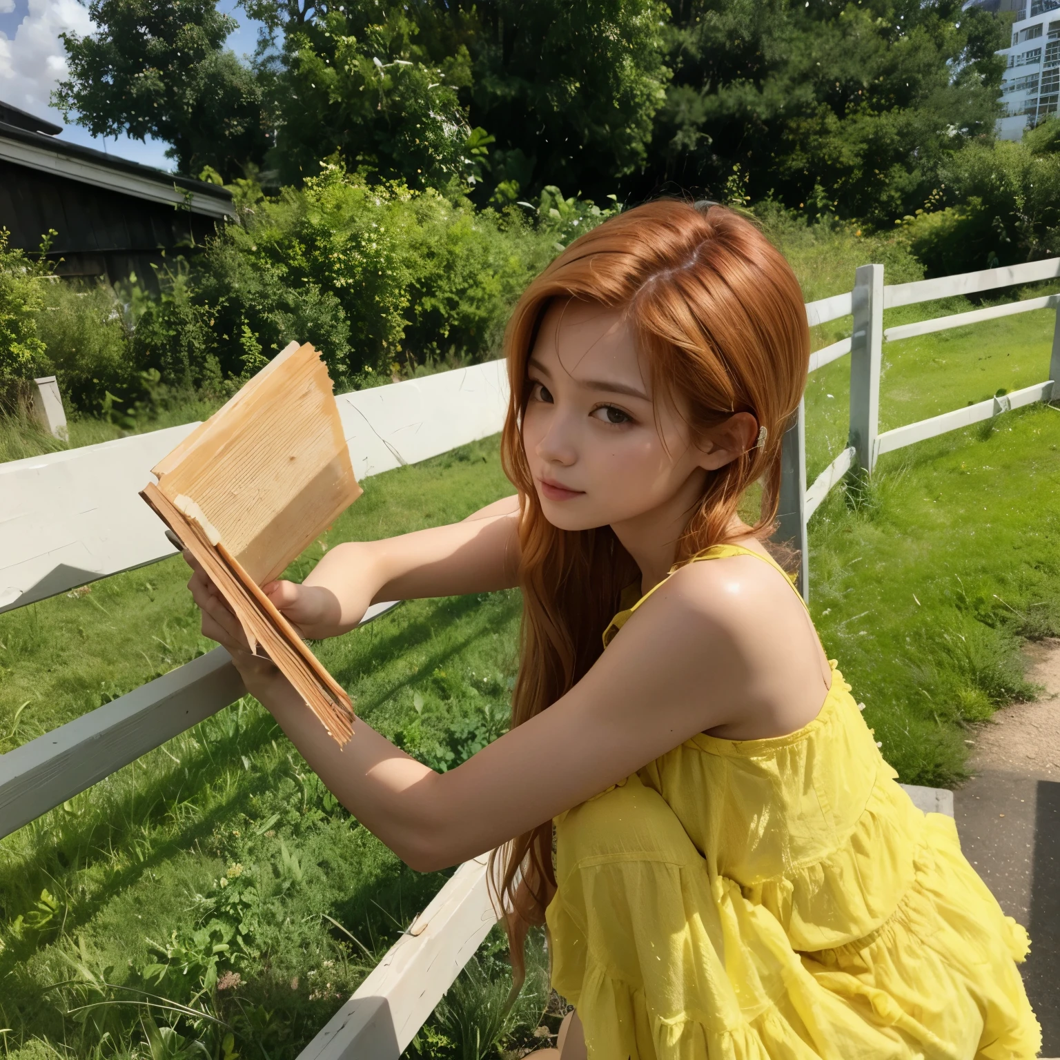 woman with honey colored hair