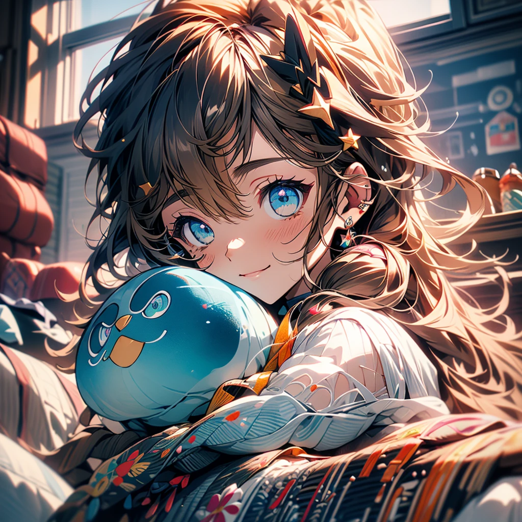 犬
brown hair, expressive hair, star-shaped pupils, eyeball, aqua eyes, sparkling eyes, dog ears, blush stickers, happy, Surrealism, アニメ, アニメ style, depth of field, cowboy shot, 8k, super detail, uhd, masterpiece, accurate, anatomically correct, textured skin, super detail, high details, high quality, award winning, best quality, highres - poses and expressions:
• Head tilted slightly • Large eyes with an intrigued expression • Mouth slightly open、Happy smile • Overall、Curious and affectionate - Characteristics:
• Long, fluffy wavy hair(Reminiscent of dog ears)
• Large, expressive eyes • Small nose and mouth(Reminiscent of a dog's nose)
- clothing:
• Clothes with a fluffy texture(The skirt and sleeves feature designs reminiscent of dog tails and ears.)
• Light pastel colors - Accessories:
• A cute collar around the neck(Those with ribbons or jewel-like decorations)
- background:
• A corner of the living room • A sofa and cushions、• You can see potted plants • Soft light is coming in through the window • Carpets and dog toys are scattered on the floor - Overall atmosphere:
• Bright and warm colors • Lots of soft lines and rounded shapes • A cozy, lived-in atmosphere」