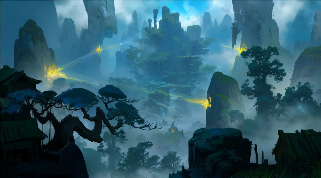 4K HD CGhub Scene Master has a picture of a fantasy world scene, Avatar Landscape, matte painting arcane Dota pixar, Dota! matte painting Concept Art, Dota matte painting Concept Art, Concept Art amazing atmosphere, Game Art Painting, amazing! Concept Art, Concept Art scene, painted as a game Concept Art, Game map painting, environment Concept Art, 2D Game Environment Design