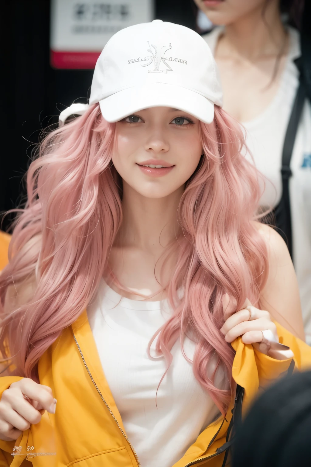woman with pink hair