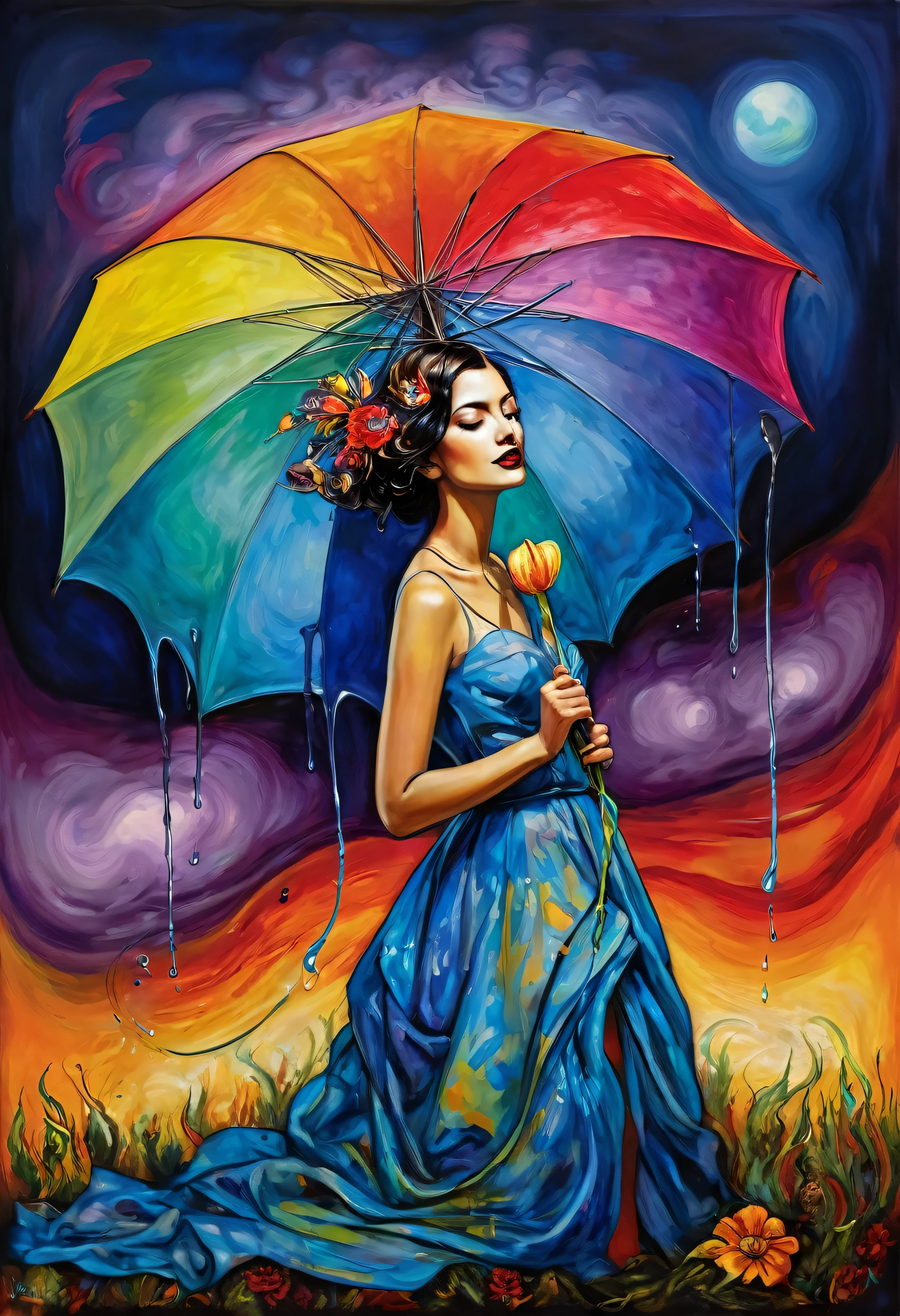 (Artistic Masterpiece of Romantic Life) ( (Themed Art of Life) ( (Conceptual Art) (NFT Exclusive) (Fauvism Work) ()”) Where visual poetry transcends traditional boundaries and embraces the dynamic interplay between creativity and technology Takes),dripping paint,darkart,style, in the style of esao andrews