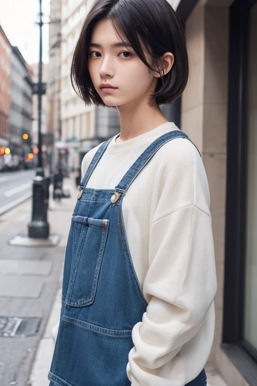 Genderless, neutral, cool, 20-year-old, Front face, short hair,strong,