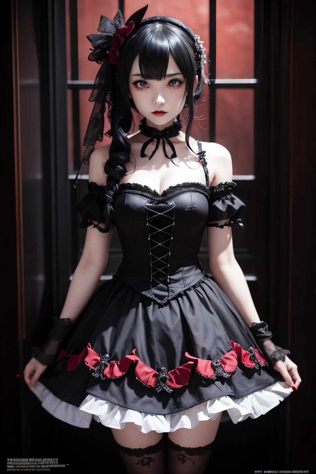 work of art, better_品質, 1 girl, standing alone, (Gothic:1.2), Remilia Scarlet, 