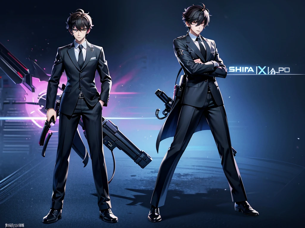 Psycho pass Anime character, Name : Shinya Kogami,1 male, police inspector, full body focus, detailed, 4k image quality,muscular,