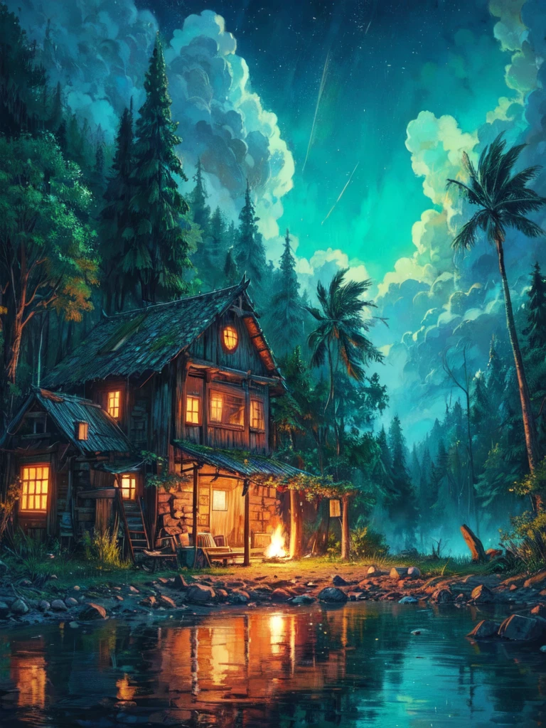camping in forest
