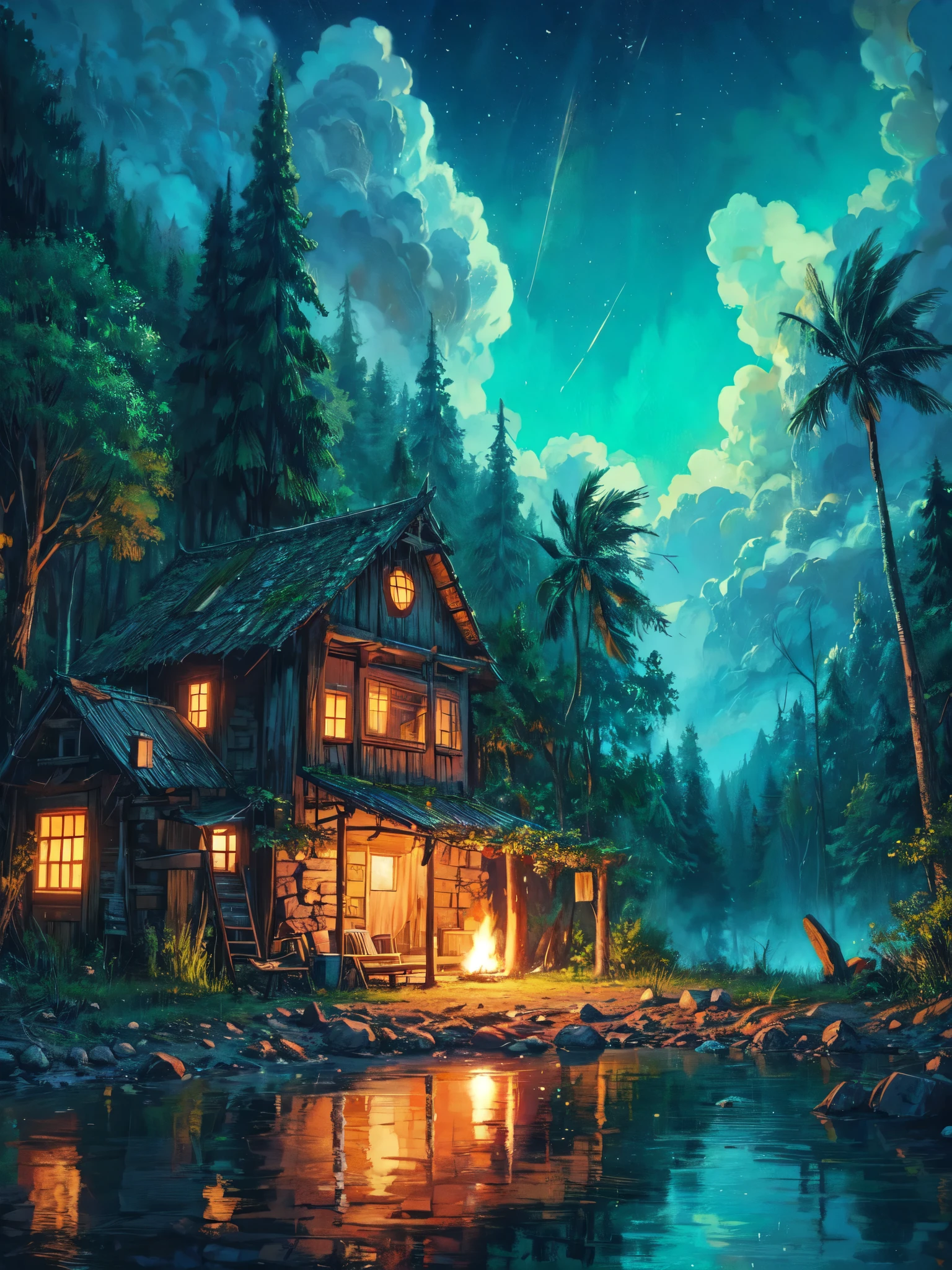 camping in forest
