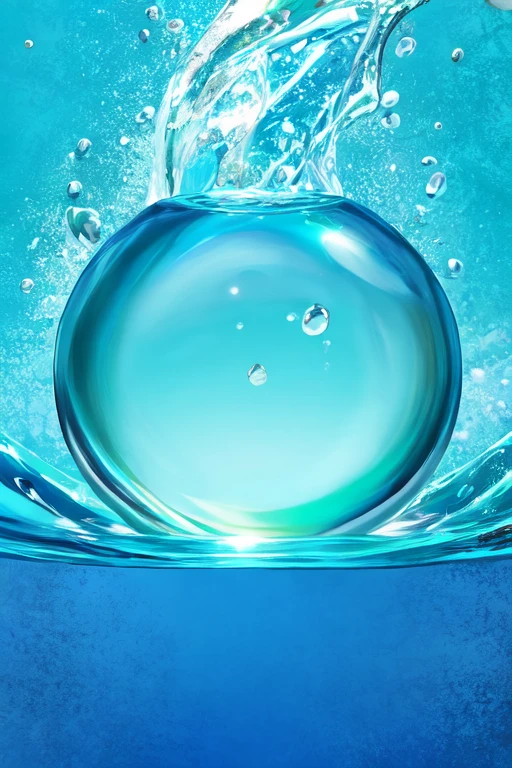 A drop of water that has a blue background and says aqua o3one