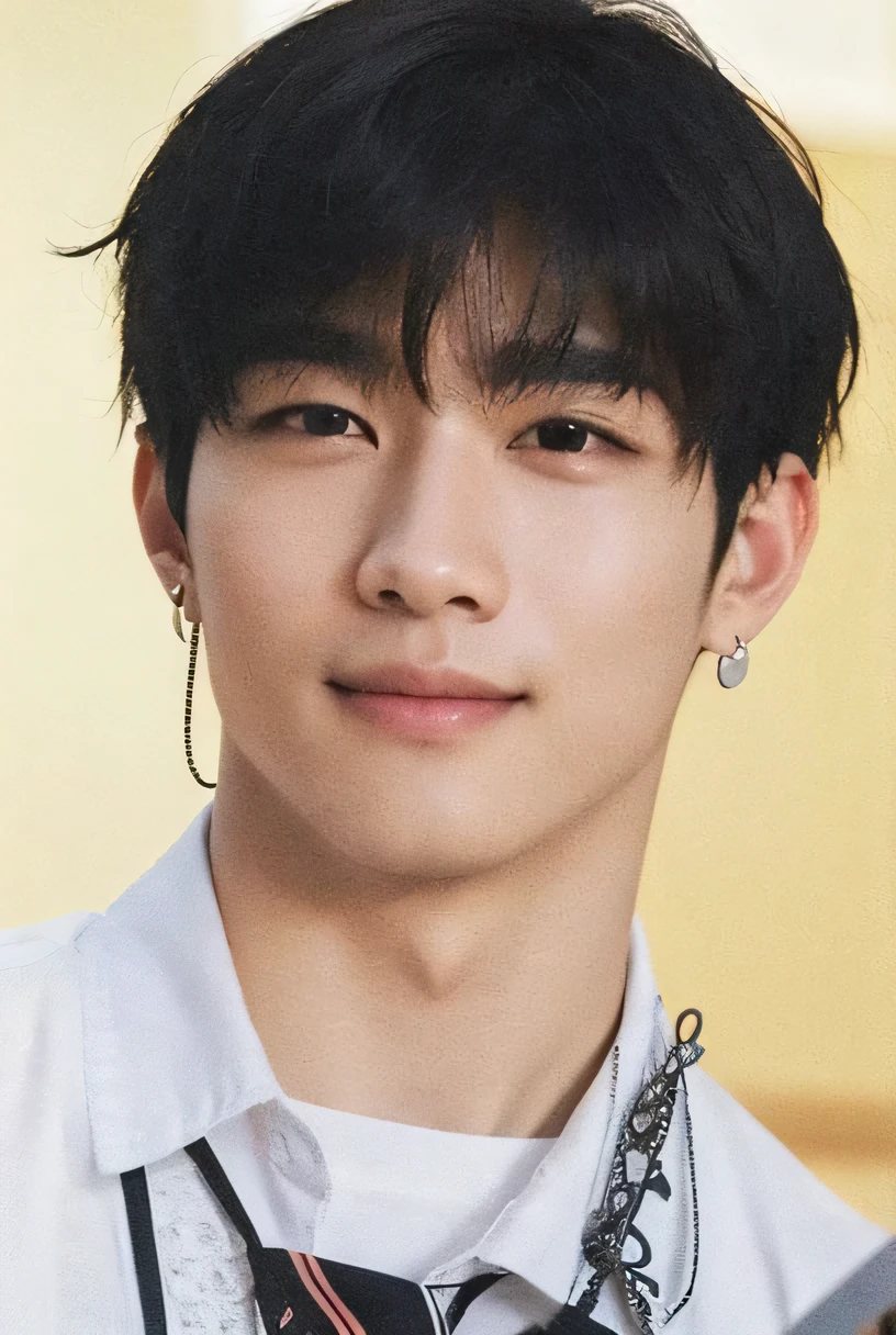 Best quality, masterpiece, ultra high res, (photorealistic:1.4), raw photo, No Bangs. Smile, Closed Mouth, 