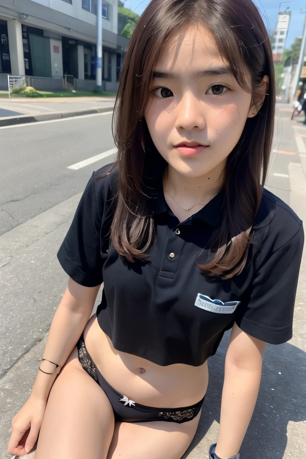 Indonesian face girl, elementary school girl using