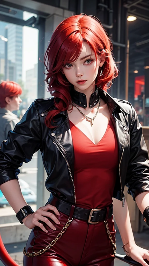Handsome red hair demon