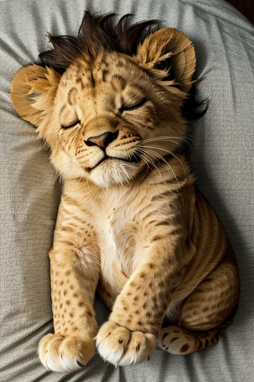 Pixar lion cub sleeping with closed eyes