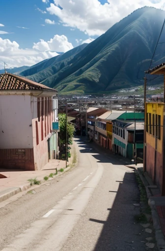 Create an image of a small town in Bolivia 