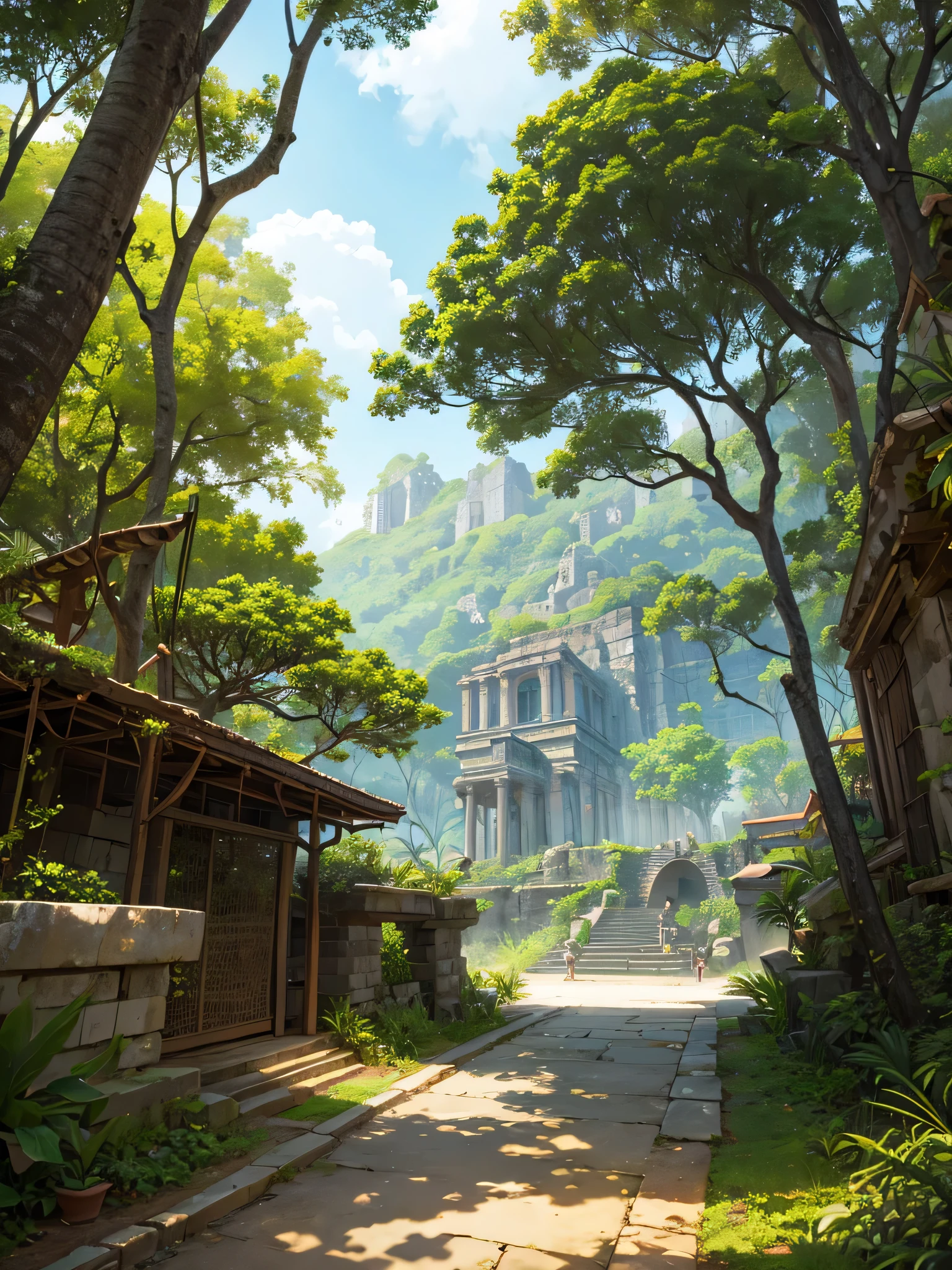 Ancient city in a tropical forest