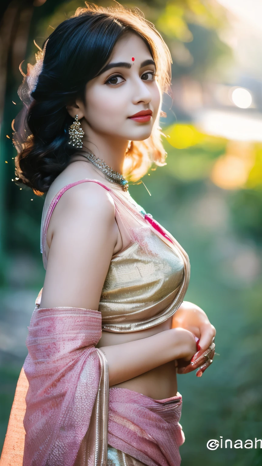 (photorealistic), beautiful lighting, best quality, realistic, full body portrait, real picture, in saree, cute Indian Woman, 25 yo, narrow face, pale skin, tall, Fujifilm XT3, outdoors, bright day, Beautiful lighting, RAW photo, 8k uhd, film grain, ((bokeh))(photorealistic), beautiful lighting, best quality, realistic, full body portrait, real picture, in saree, cute Indian Woman, 25 yo, narrow face, pale skin, tall, Fujifilm XT3, outdoors, bright day, Beautiful lighting, RAW photo, 8k uhd, film grain, ((bokeh))