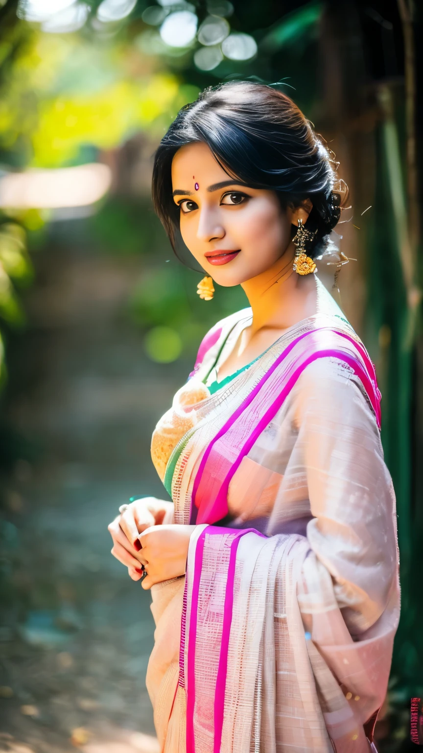 (photorealistic), beautiful lighting, best quality, realistic, full body portrait, real picture, in saree, cute Indian Woman, 25 yo, narrow face, pale skin, tall, Fujifilm XT3, outdoors, bright day, Beautiful lighting, RAW photo, 8k uhd, film grain, ((bokeh))(photorealistic), beautiful lighting, best quality, realistic, full body portrait, real picture, in saree, cute Indian Woman, 25 yo, narrow face, pale skin, tall, Fujifilm XT3, outdoors, bright day, Beautiful lighting, RAW photo, 8k uhd, film grain, ((bokeh))
