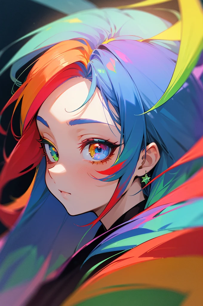 ((best quality)), ((masterpiece)), (detailed), perfect face, tradional sky blue kimono, multicolored hair, long hair, half red hair and other half yellow hair, hair behind ear, multicolored eyes, heterochromia, emerald green eye and deep violet eye, anime, anime, anime style, 8k, super detail