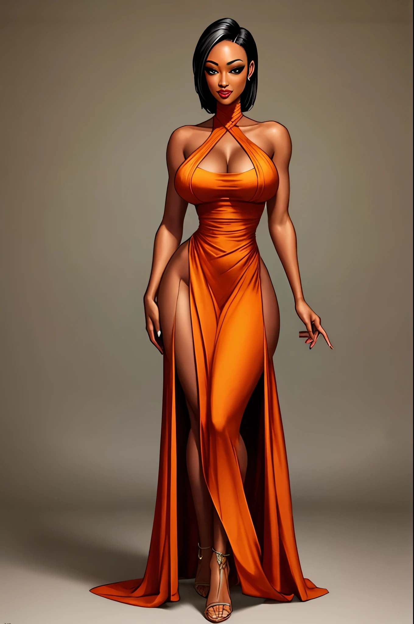 Skin Diamond, elegant long dress, standing
