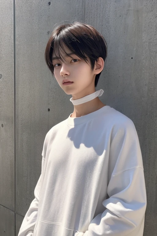 Genderless, neutral, cool, 20-year-old, Front face, short hair,strong,
