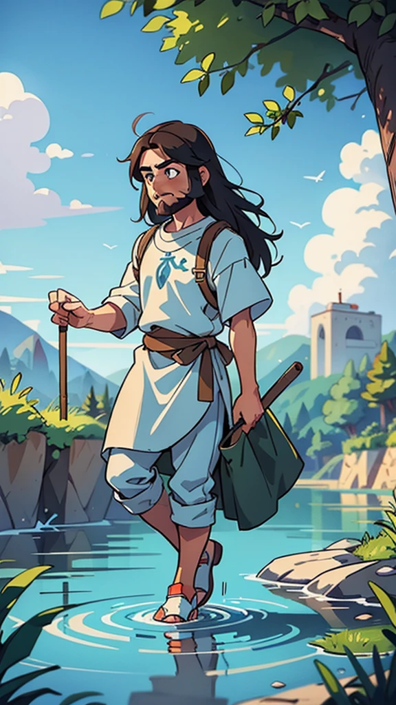biblical illustration, Jesus walking on the water