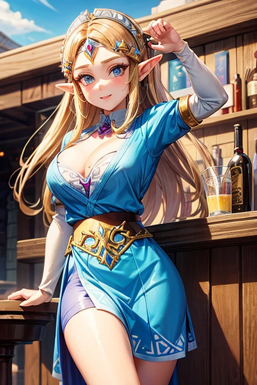 Princess Zelda as a bar maid