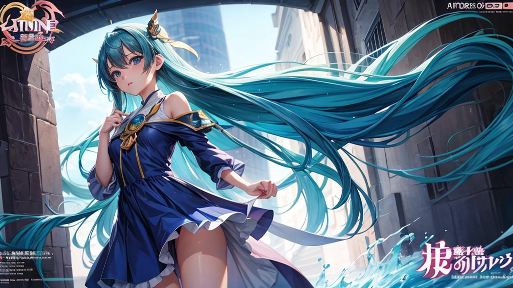 anime girl with long hair ful body ilustrationand a blue dress , anime moe artstyle, painted in anime painter studio, high quality anime artstyle, flat anime style shading, anime artstyle, smooth anime cg art, clean detailed anime art, detailed digital anime art, made with anime painter studio, kantai collection style, digital anime illustration, anime art style, kawacy