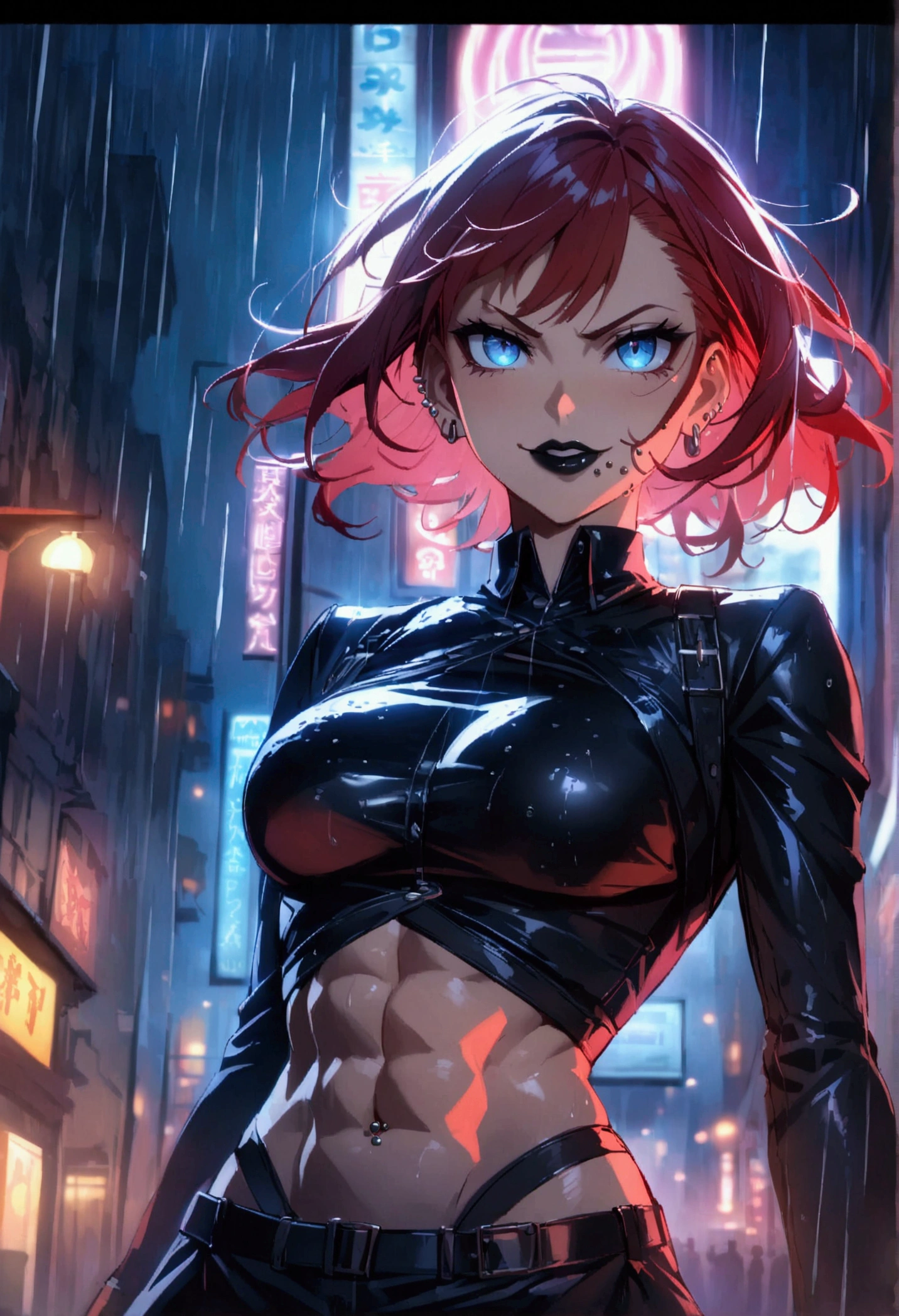 woman,Night city,wind,披wind,Black leather jacket,Catwoman,Rogue,Whip,美漫wind格,((插画wind格))