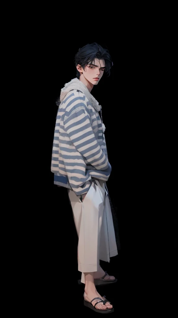 a handsome 18 year old man with black hair,beautiful detailed eyes,beautiful detailed lips,extremely detailed face,longeyelashes,white sweater,upper body,cinematic lighting,best quality,photorealistic,8k,ultra-detailed,masterpiece,realistic,photo-realistic:1.37,vivid colors,HDR,UHD,studio lighting,physically-based rendering,extreme detail description,professional, closing eyes