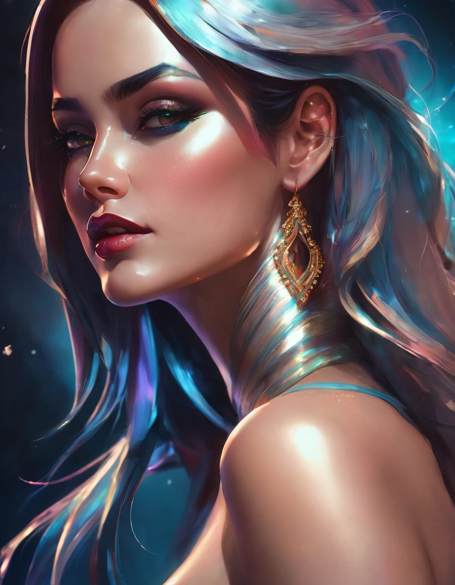 a close up of a woman with on her body, sultry digital painting, deviantart artstation cgscosiety, rossdraws digital painting, glossy digital painting, rossdraws and boris vallejo, digital art. artstation, comic digital art, art digital painting, rossdraws 1. 0, digital painting - n 5, # 1 digital painting of all time