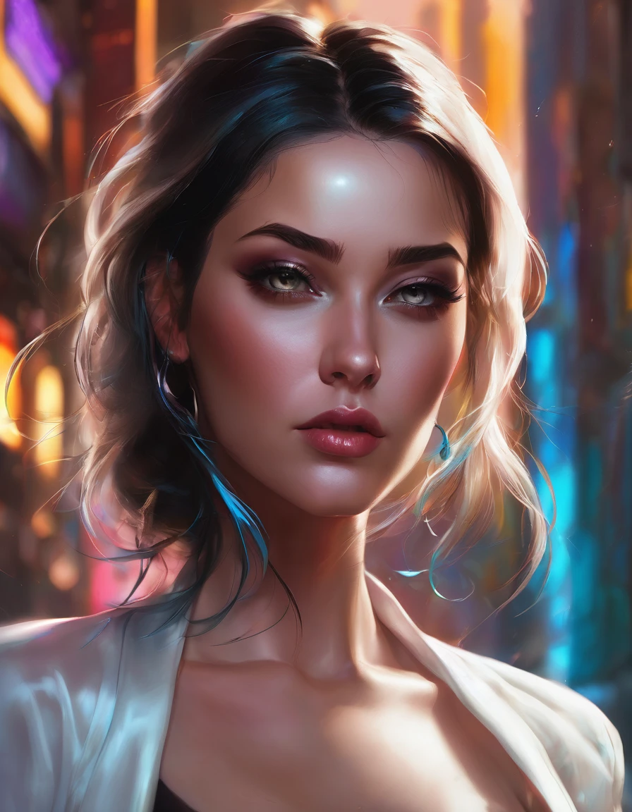 a close up of a woman with on her body, sultry digital painting, deviantart artstation cgscosiety, rossdraws digital painting, glossy digital painting, rossdraws and boris vallejo, digital art. artstation, comic digital art, art digital painting, rossdraws 1. 0, digital painting - n 5, # 1 digital painting of all time