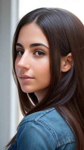  A young Jewish woman focus on her face