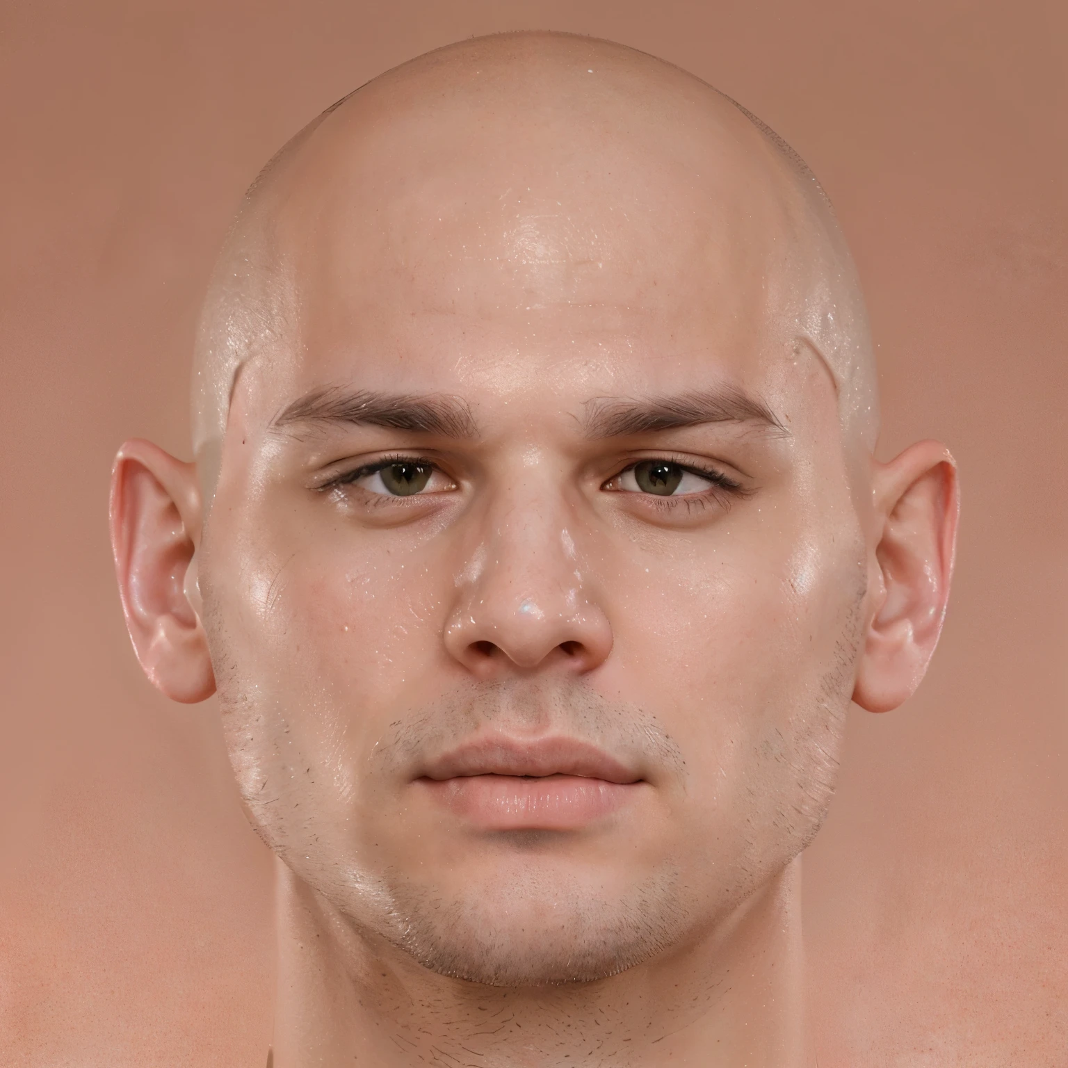 there is a man with a bald head and a bald head, realistically rendered face, face very realistic, extremely realistic face, real detailed face, photorealiscic face, realistic face, full face close up portrait, hyperrealistic face, extreme detailed face and body, facial portrait, face realistic, khabib, full - face close - up portrait