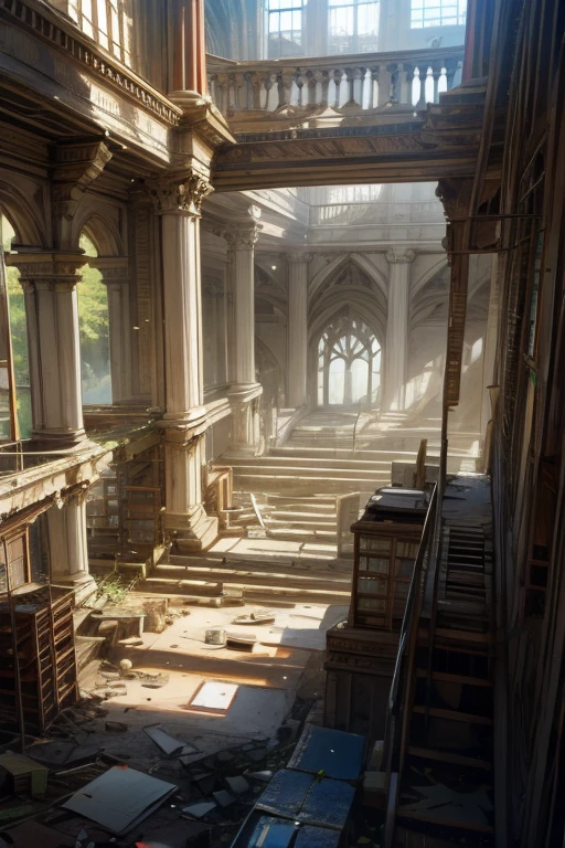 library,ruins,Near future,