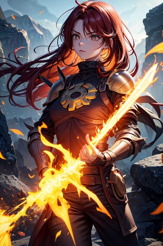 hair:%20Fiery%20red,%20flowing%20wildly%20around%20her%20head,%20reflecting%20the%20intense%20energy%20she%20commands.%0AEyes%3A%20Striking%20amber,%20glowing%20with%20an%20intense,%20fiery%20light.%0ABuild%3A%20Strong%20and%20athletic,%20conveying%20her%20warrior%20nature%20and%20physical%20prowess.%0AArmor%3A%20Crafted%20from%20dark%20volcanic%20rock%20with%20glowing%20magma-like%20accents.%20The%20armor%20is%20both%20protective%20and%20intimidating,%20with%20a%20rugged,%20elemental%20look.