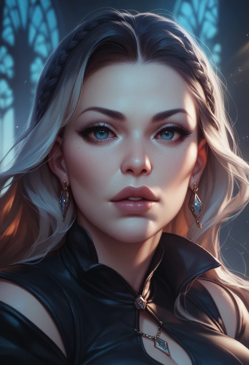 beautiful female, intense look